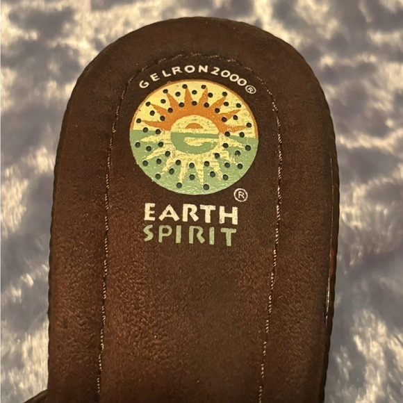 Earth Spirit Gelron Multi Colored Leather Womens Slide Wedge Sandals EUC Sz 11 - Picture 2 of 10